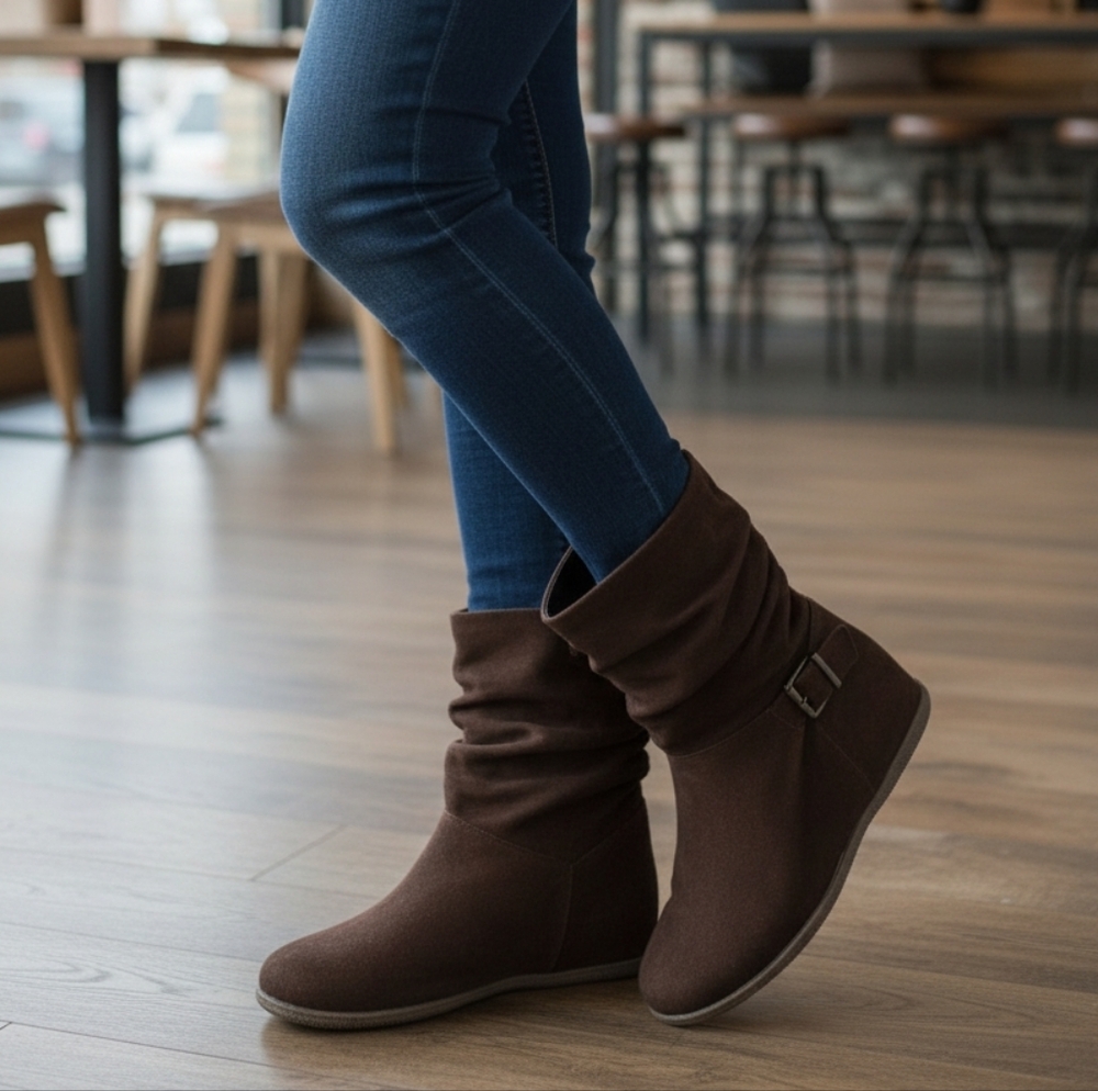 Cushion Walk By Avon Brown Suede Slouch Boots